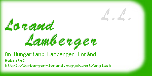 lorand lamberger business card